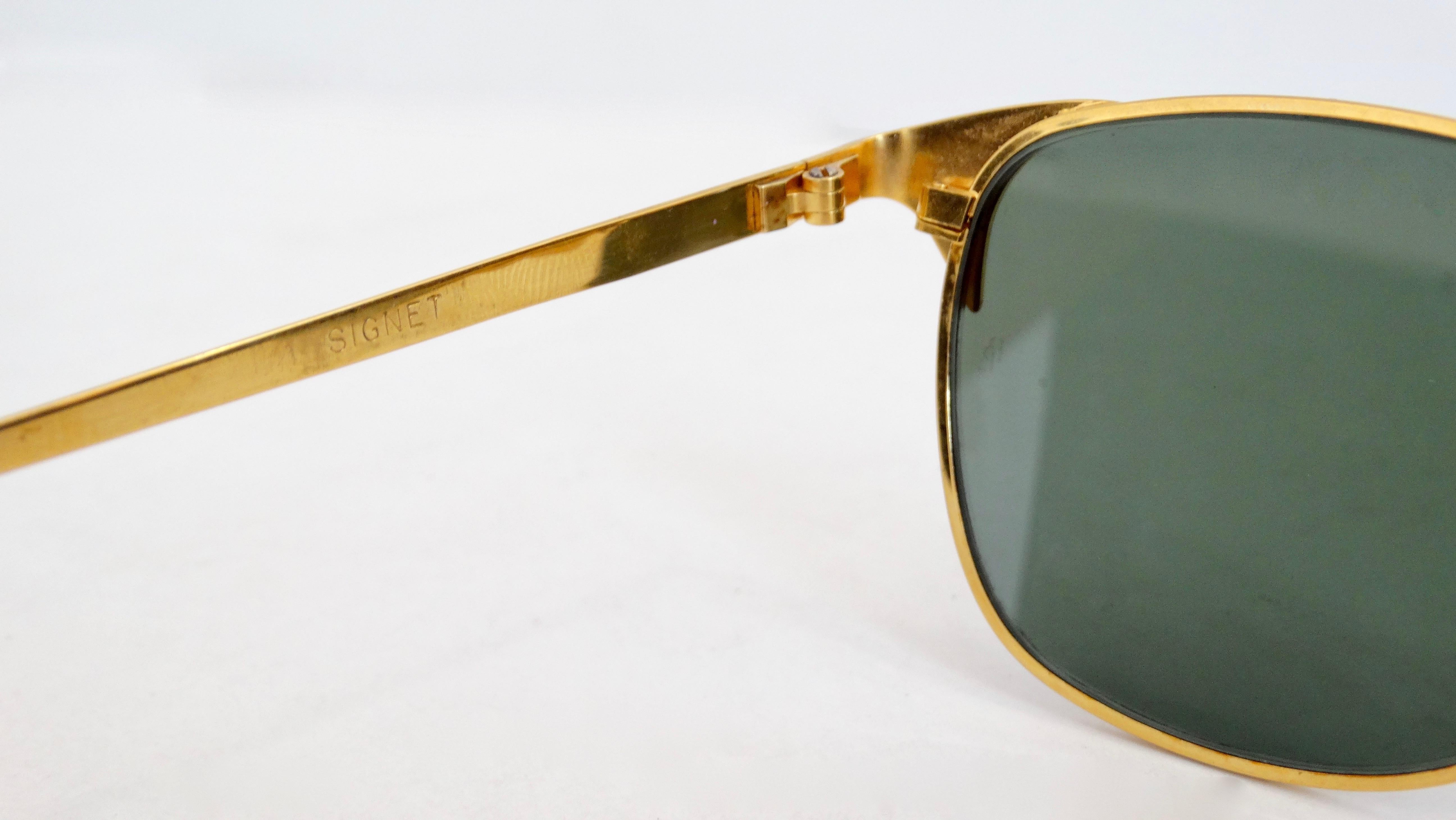 Women's or Men's Ray Ban 1950s Signet Gold Frame Sunglasses 