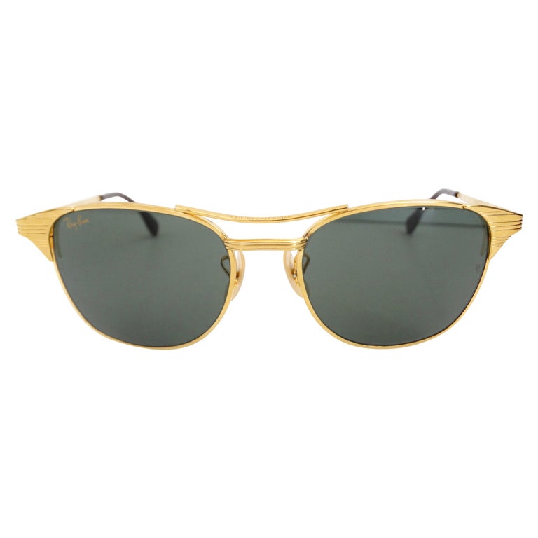 Ray Ban 1950s Signet Gold Frame Sunglasses at 1stDibs | ray ban signet  deluxe vintage, vintage ray ban signet gold frame sunglasses, ray ban 3429