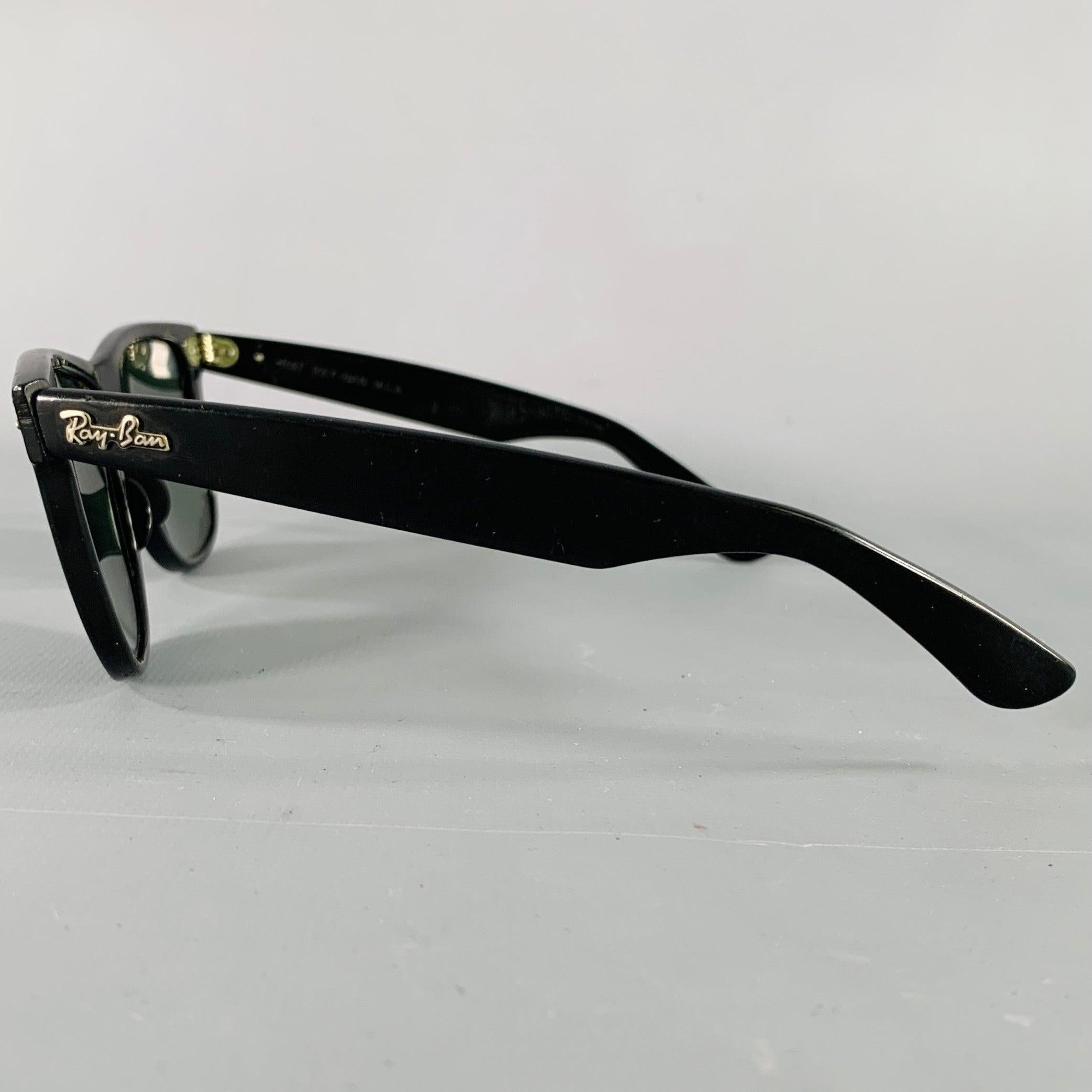 Men's RAY-BAN 1980s Rare Wayfarer II Black Acetate Sunglasses For Sale