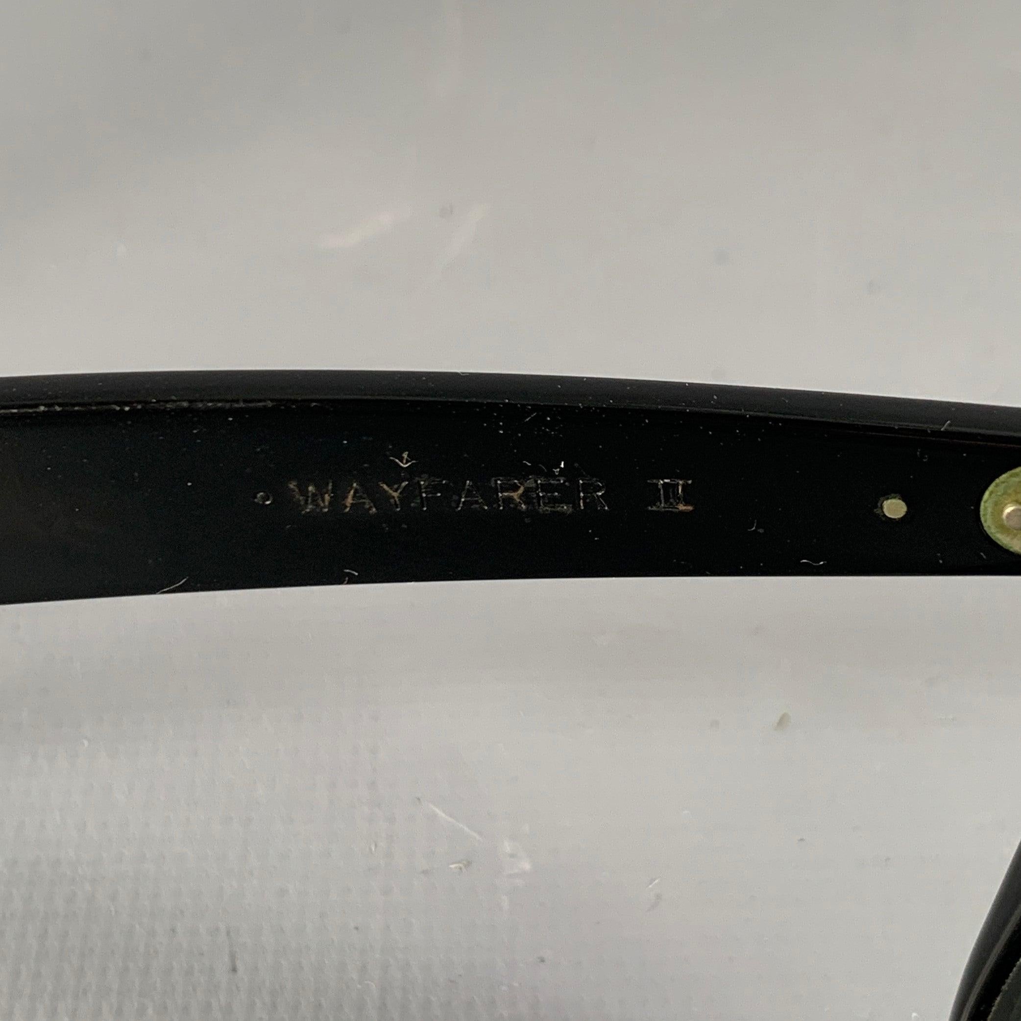 RAY-BAN 1980s Rare Wayfarer II Black Acetate Sunglasses For Sale 1