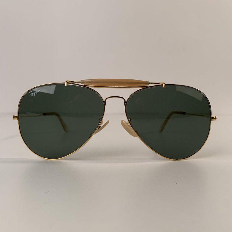 Ray-Ban Bausch and Lomb Vintage Gold Mint Outdoorsman Aviator ...