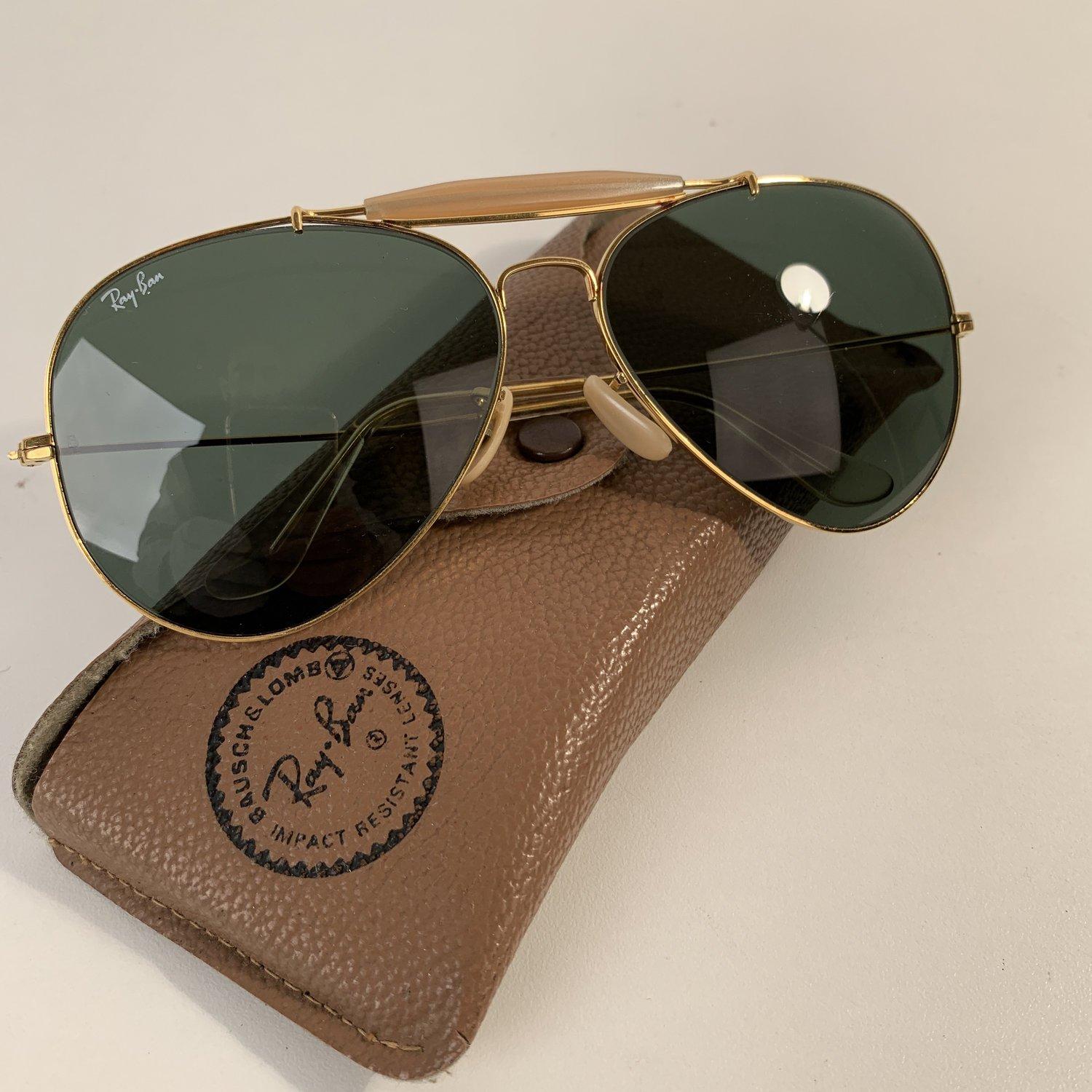 Ray Ban Bausch Lomb Vintage Gold Mint Outdoorsman Aviator Sunglasses