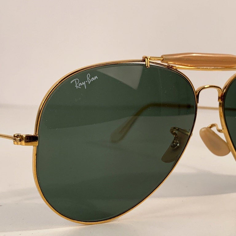 Ray-Ban Bausch and Lomb Vintage Gold Mint Outdoorsman Aviator ...