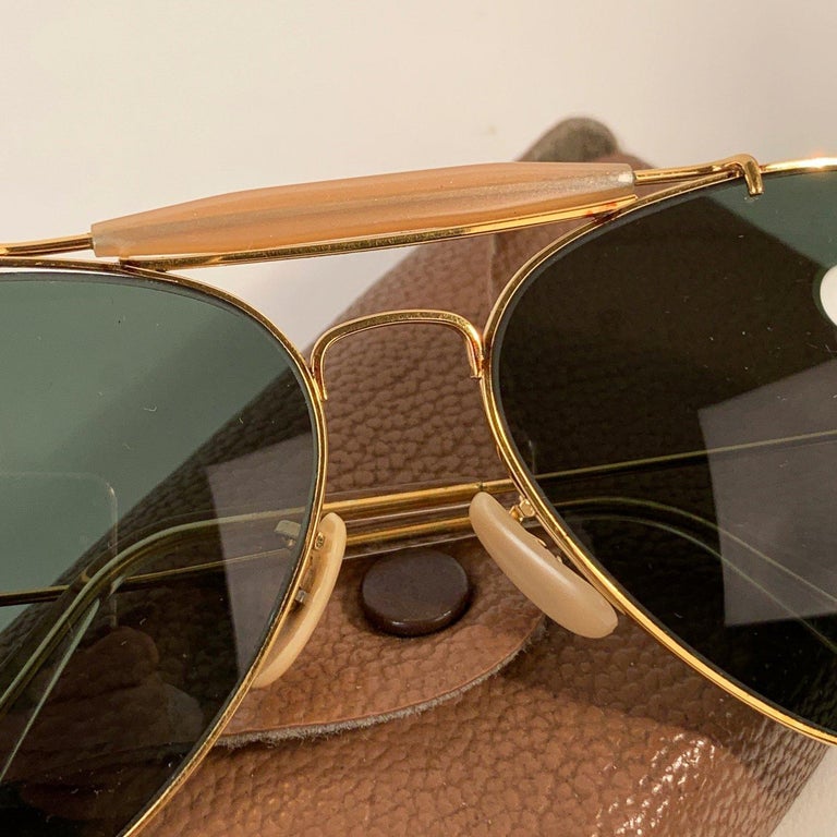 Ray Ban Bausch And Lomb Vintage Gold Mint Outdoorsman Aviator Sunglasses For Sale At 1stdibs