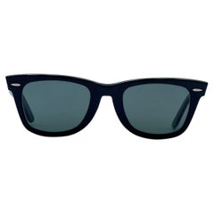 Ray-Ban B&L Vintage Black Unisex Sunglasses Wayfarer 50/22