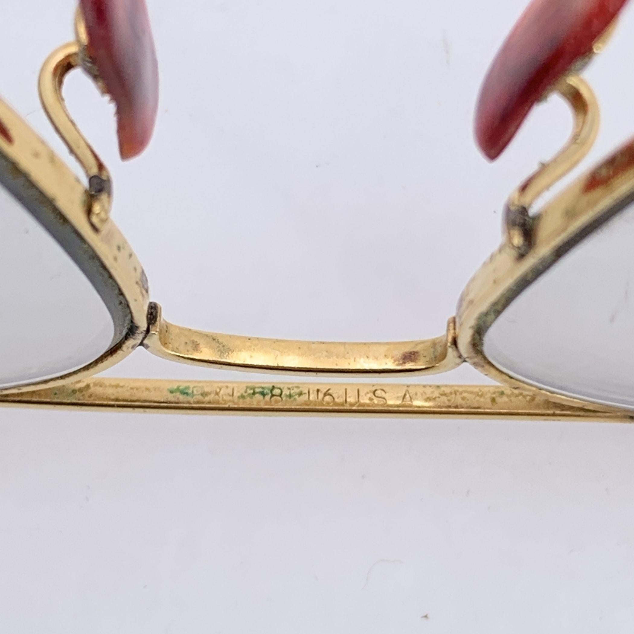 Ray-Ban B&L Vintage Gold Aviator Caravan Sonnenbrille 58/16 130mm im Zustand „Hervorragend“ im Angebot in Rome, Rome