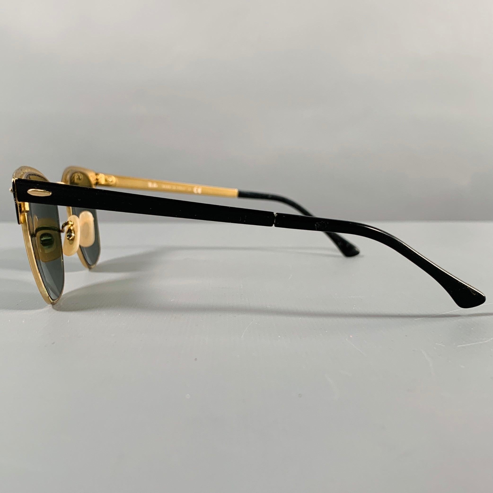 Men's RAY-BAN Black Gold -Clubmaster Classic- Sunglasses For Sale
