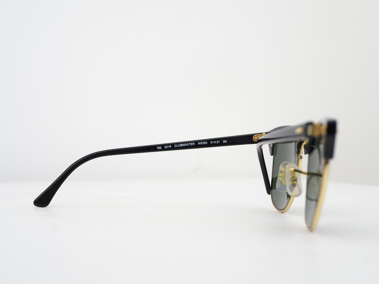 RayBan black gold sunglasses For Sale at 1stDibs