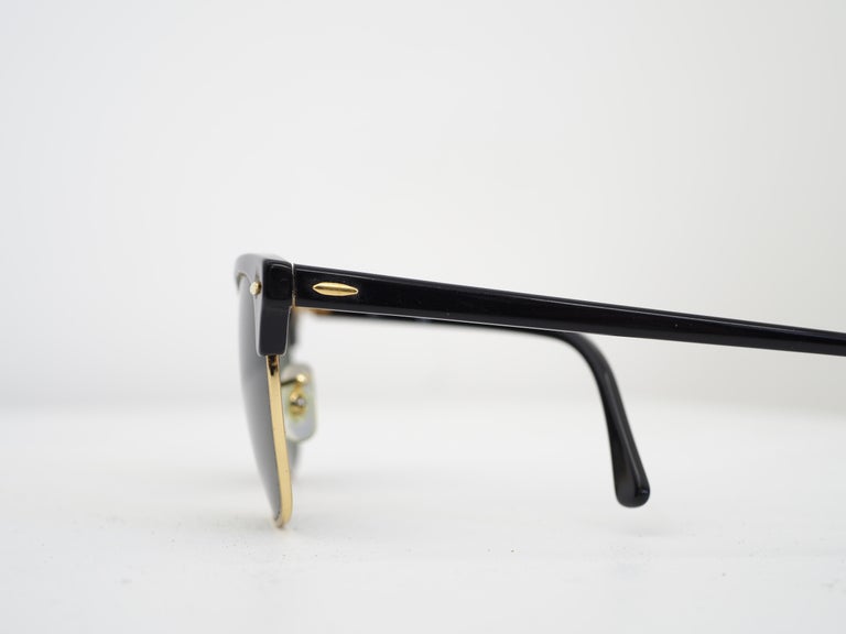 RayBan black gold sunglasses For Sale at 1stDibs