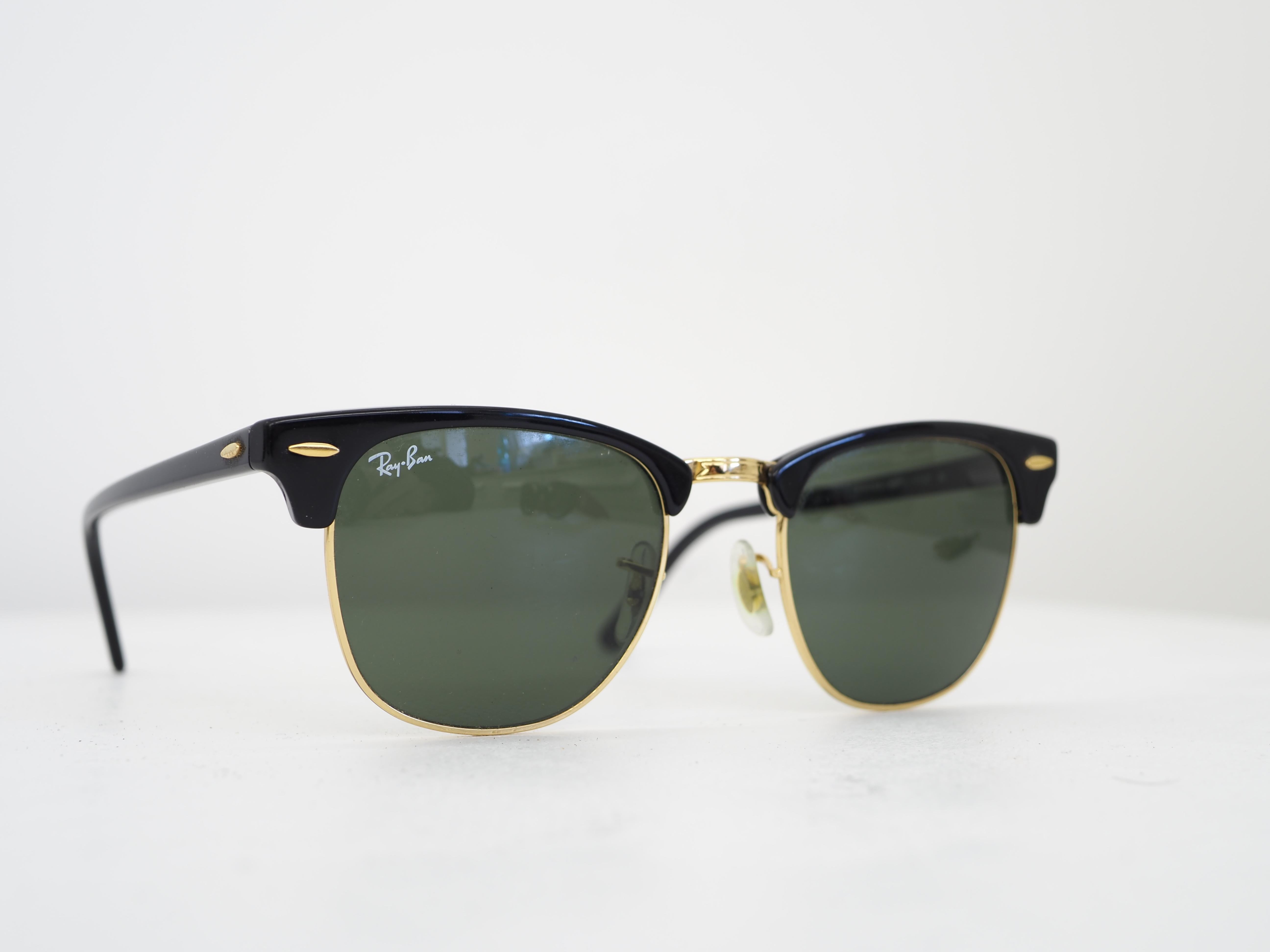 Ray-Ban black gold sunglasses For Sale 4