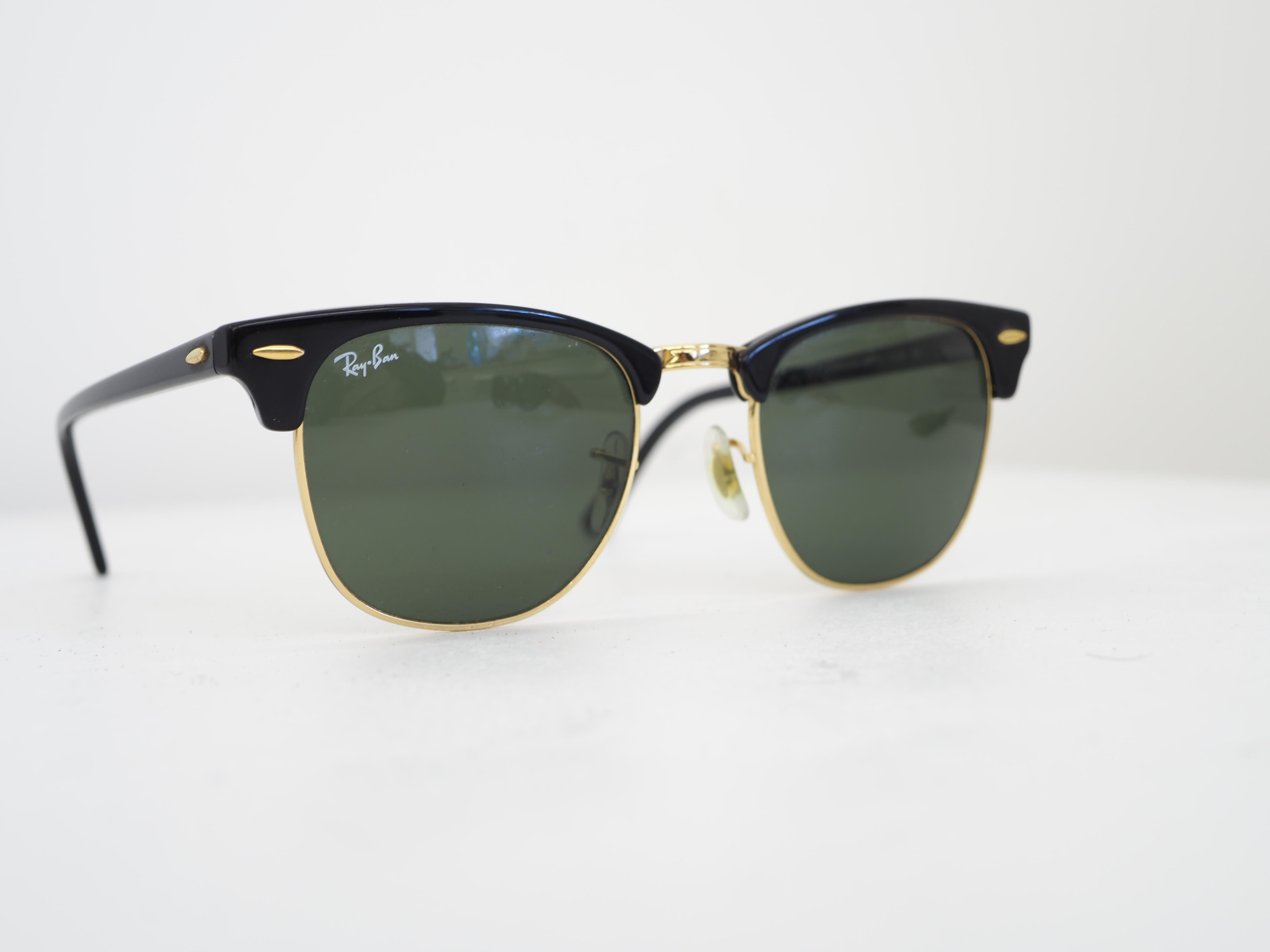 Ray-Ban black gold sunglasses For Sale 5