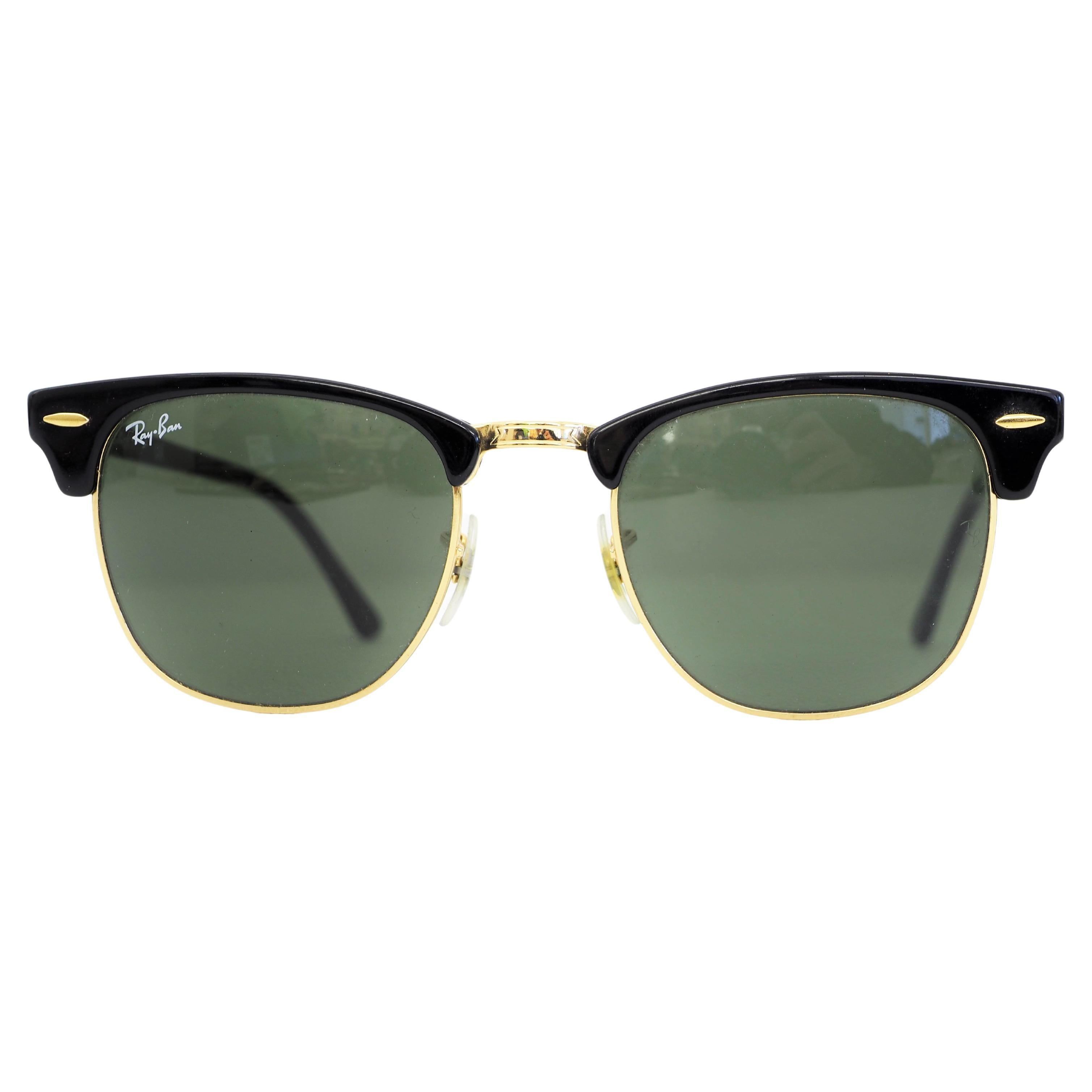 Ray-Ban black gold sunglasses For Sale