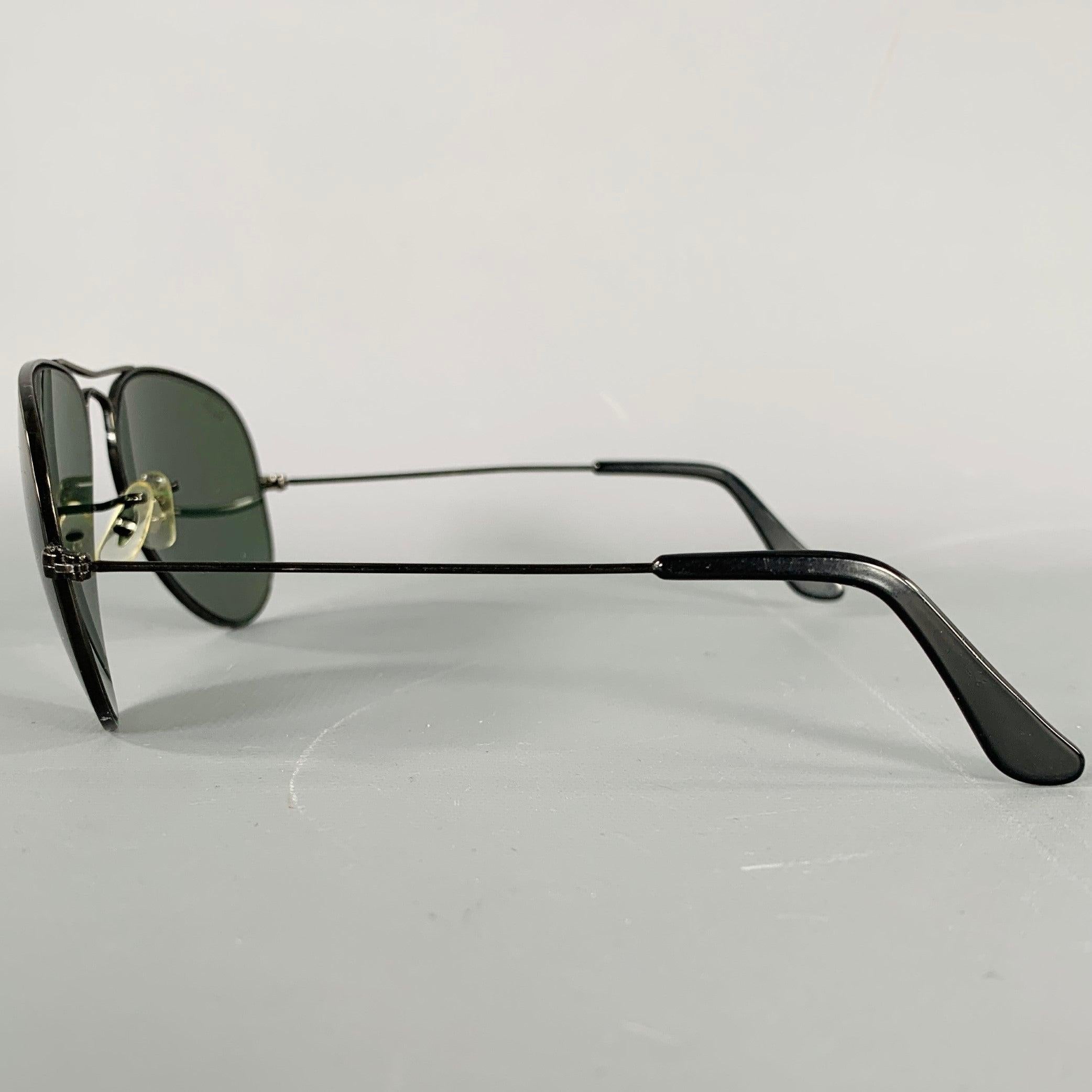 Men's RAY-BAN Black Metal Aviator Sunglasses For Sale