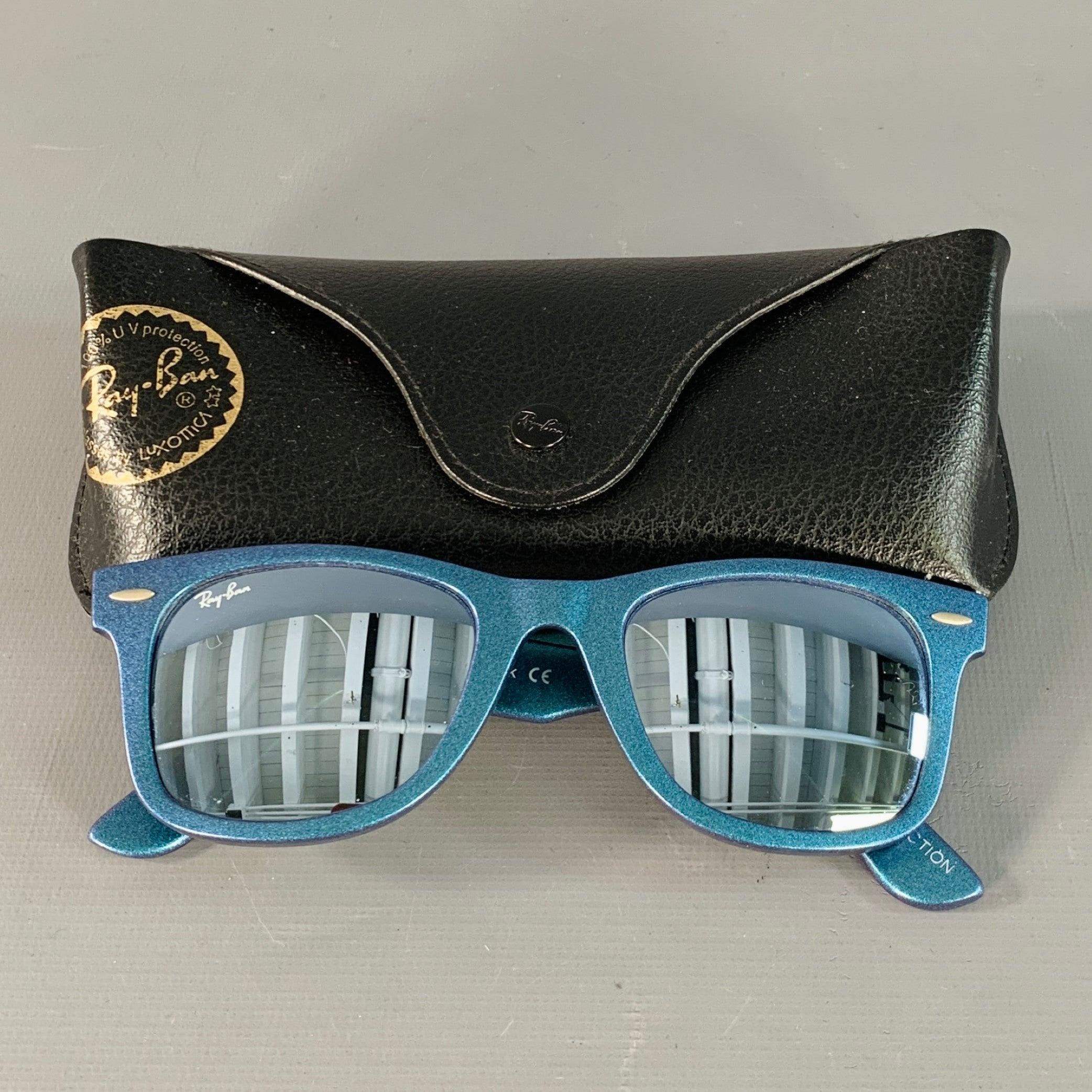 RAY-BAN COSMO COLLECTION One Size Blue Glitter Acetate Mirrored Sunglasses 4