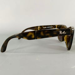 RAY-BAN Folding Wayfarer Brown Acetate Sunglasses