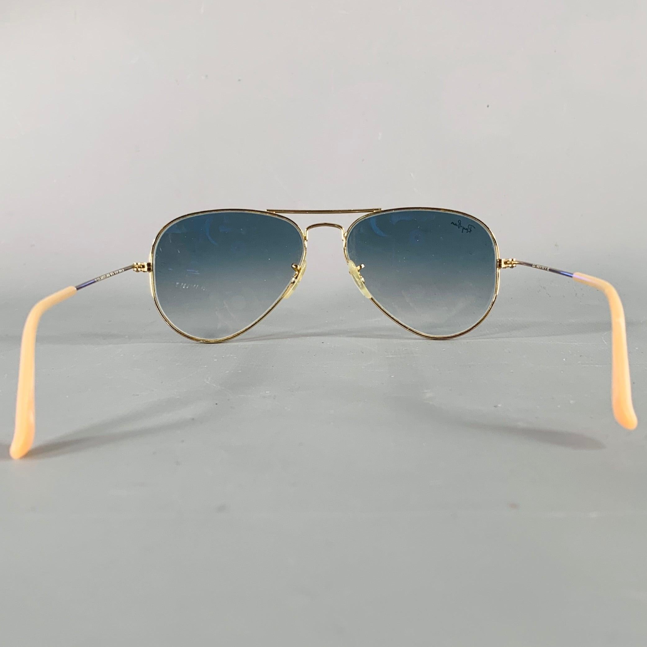 Gray RAY-BAN Gold Metal Sunglasses