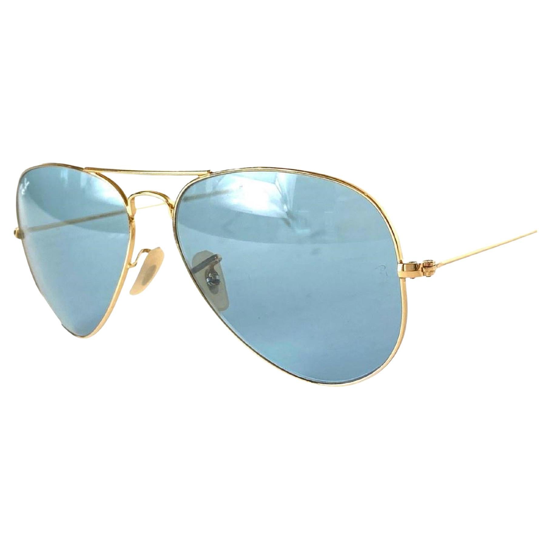 Ray-Ban Gold Rb3025 Aviator 2ray65 Sunglasses For Sale