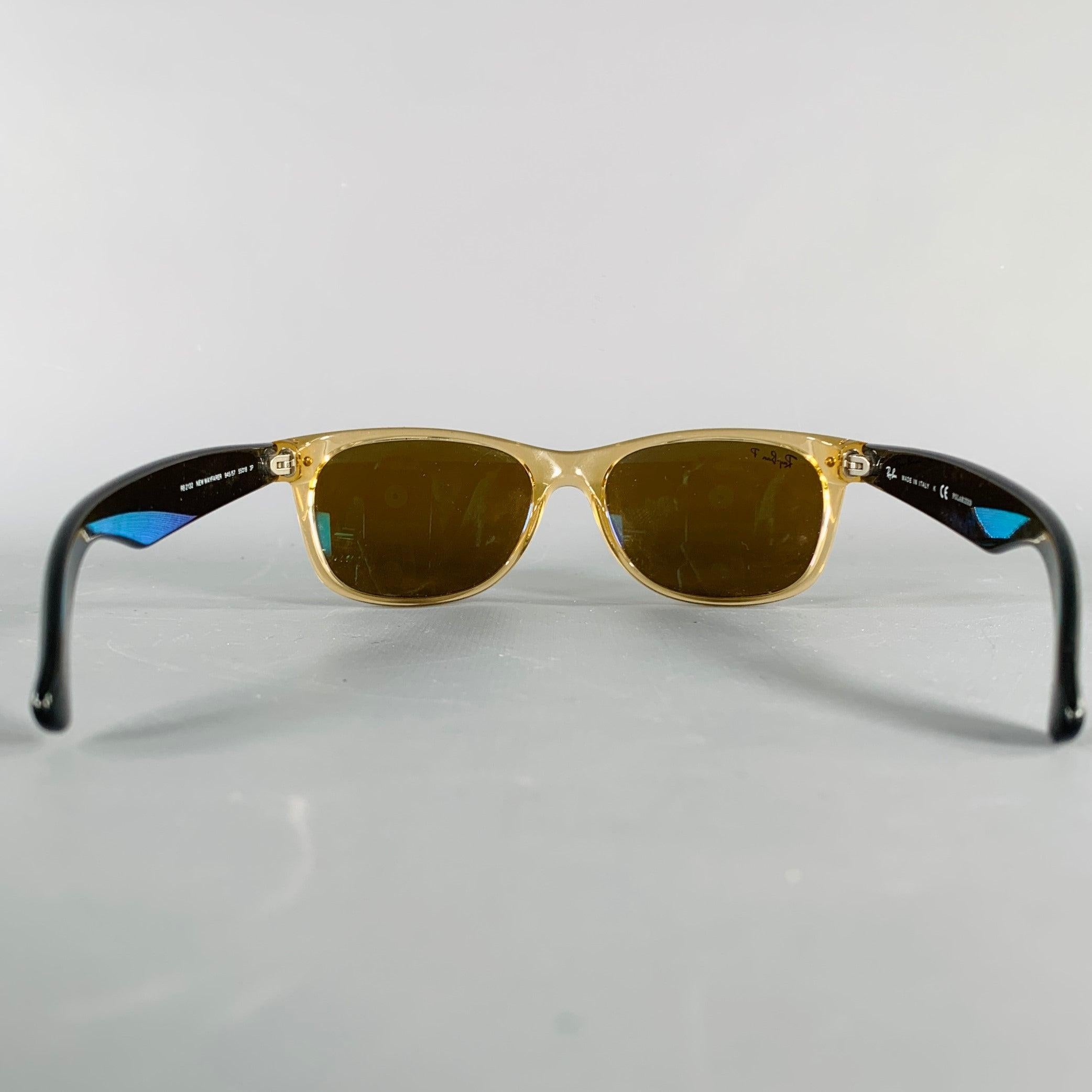 Brown RAY-BAN New Wayfarer Clear Black Two Tone Acetate Sunglasses & Eyewear For Sale