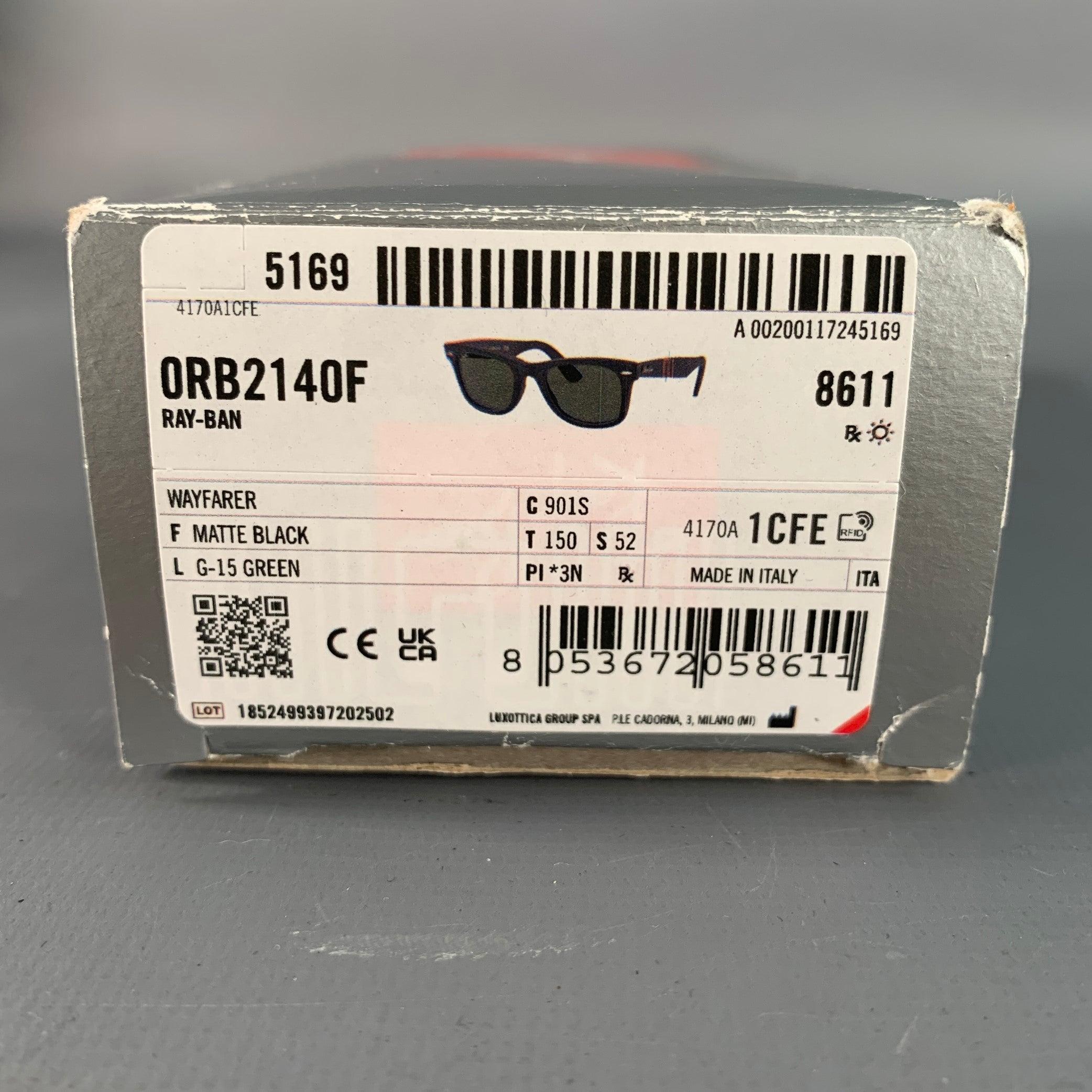 RAY-BAN One Size Wayfarer Black Acetate Sunglasses en venta 3