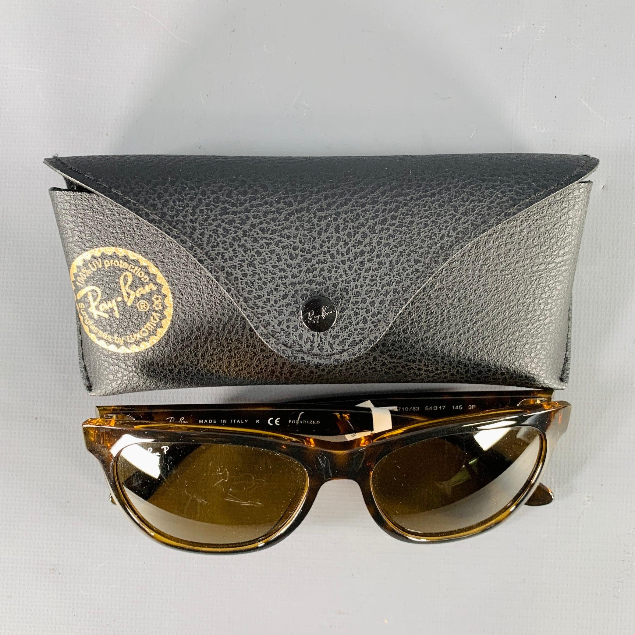 RAY-BAN Polierte Sonnenbrille Light Havana Brown Beige Tortoiseshell Acetate Polarized Sunglasses im Angebot 4