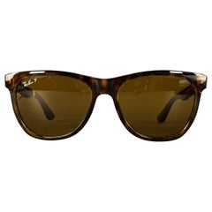 Lunettes de soleil polies en acétate d
écailles de tortue, havane clair Brown Beige, polarisées par Ray-Ban