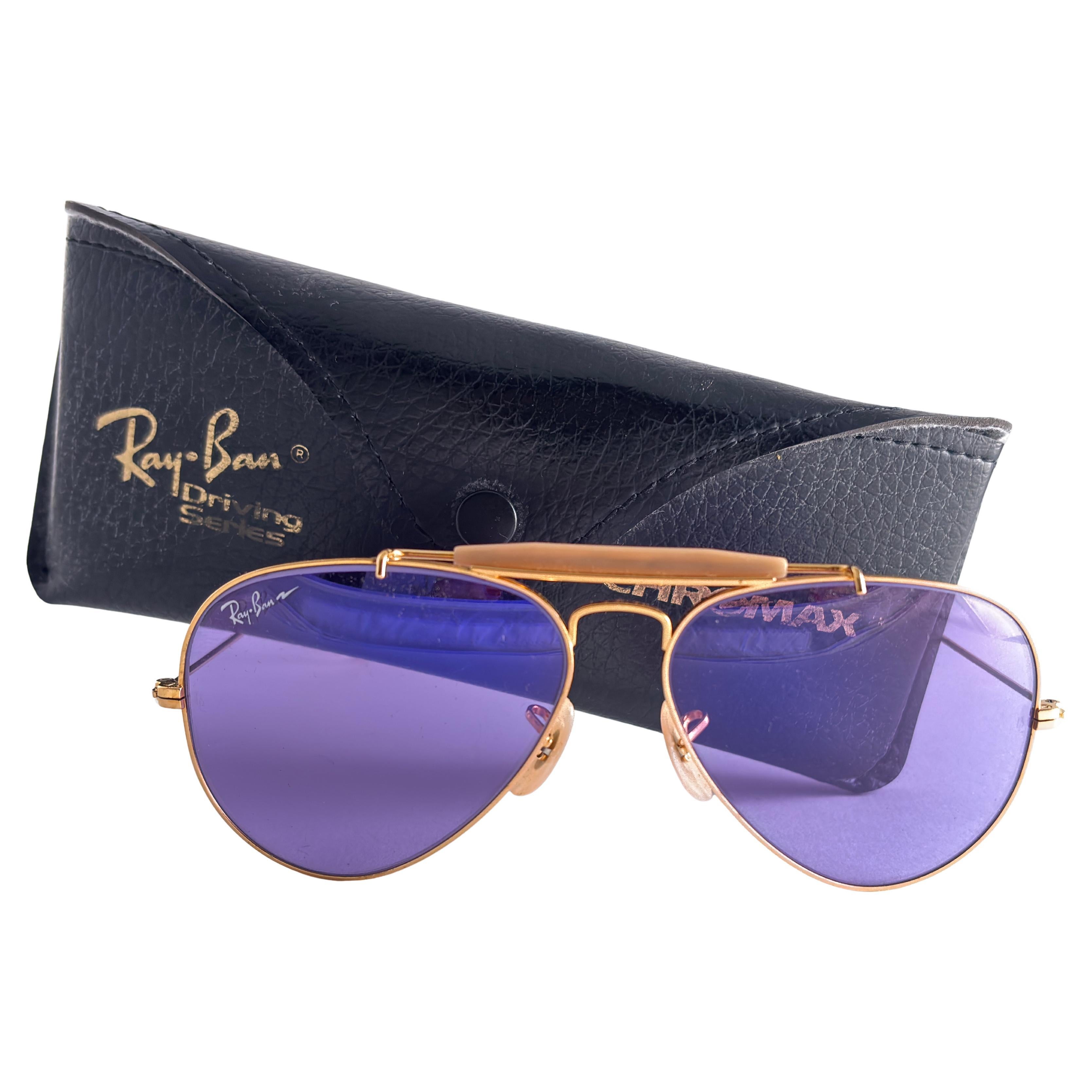 Ray Ban Lila Chromax 58MM Outdoorsman USA Sonnenbrille im Angebot