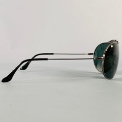 RAY-BAN Silver Metal Shield Teardrop Sunglasses