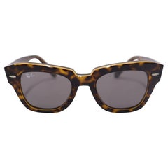 Ray-Ban State Street, Polished Havana On Transparent Brown.