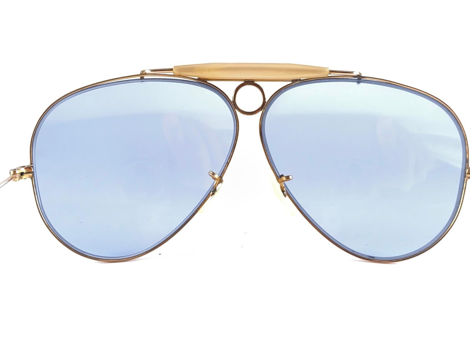 Ray Ban Vintage Aviator Gold Shooter 62Mm B / L Sunglasses, 1970s 4