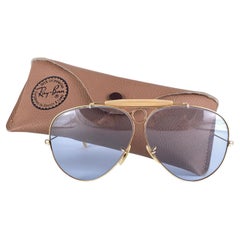 Ray Ban Vintage Aviator Gold Shooter 62Mm B / L Sunglasses, 1970s