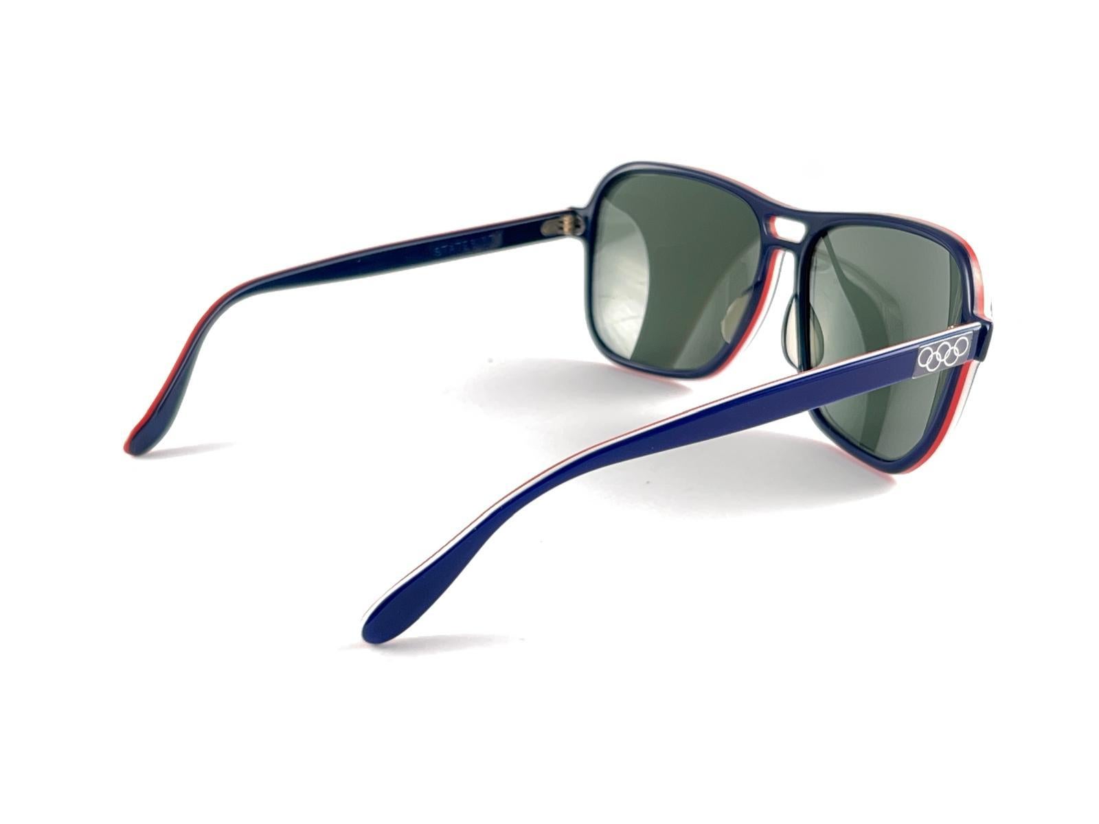 Ray Ban Vintage B&L Stateside Blau Rot Weiß Grün Sport Lens-Sonnenbrille USA im Angebot 1