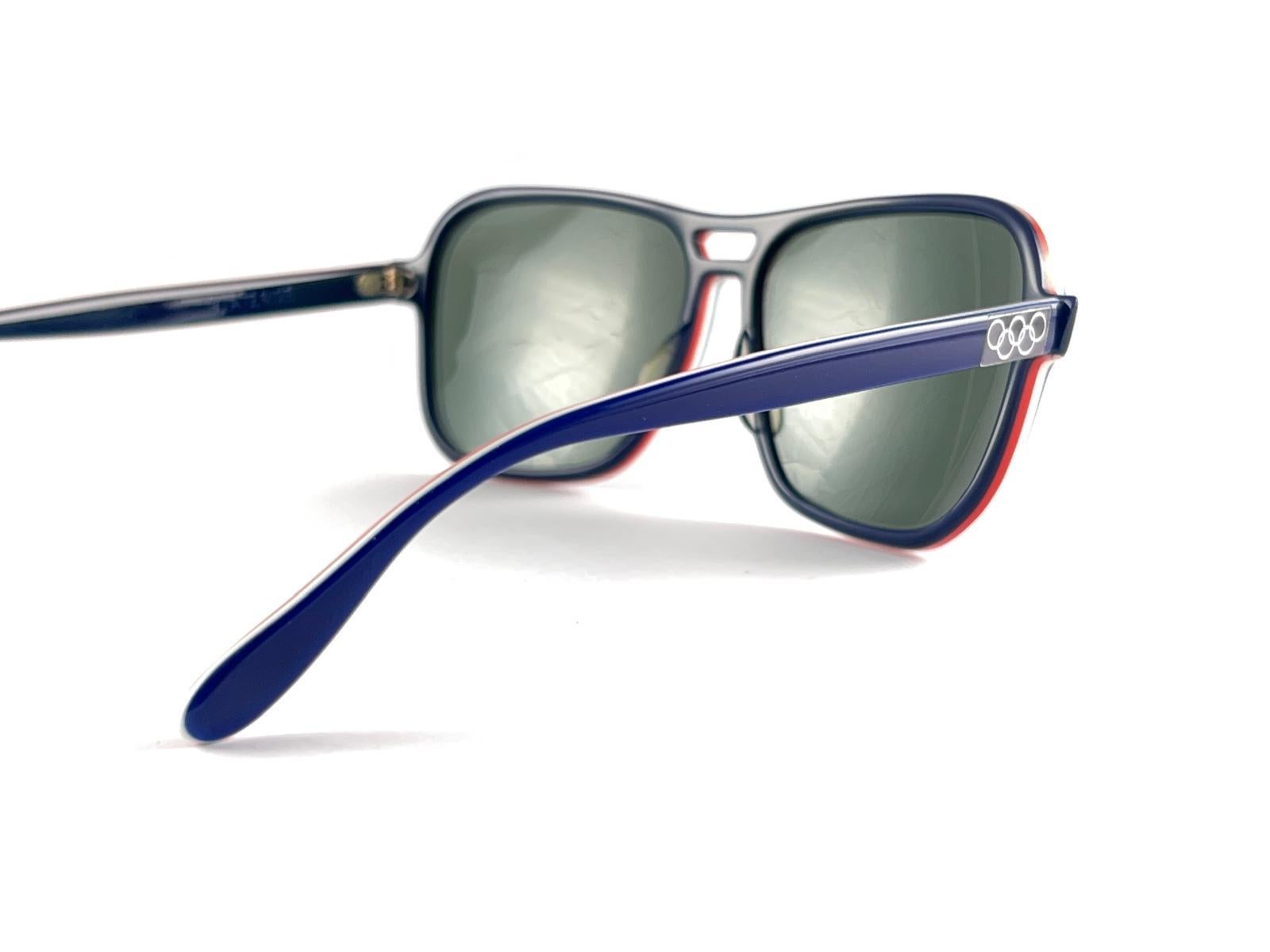 Ray Ban Vintage B&L Stateside Blau Rot Weiß Grün Sport Lens-Sonnenbrille USA im Angebot 2