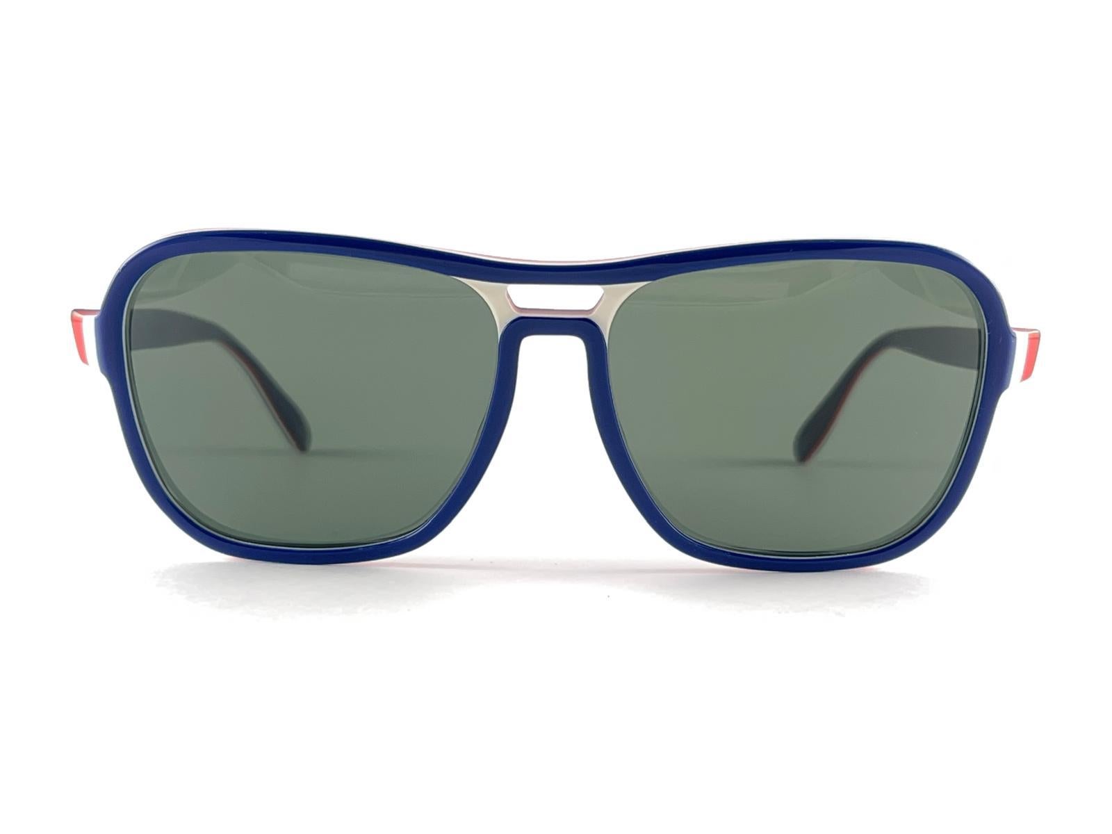 Ray Ban Vintage B&L Stateside Blau Rot Weiß Grün Sport Lens-Sonnenbrille USA im Angebot 3