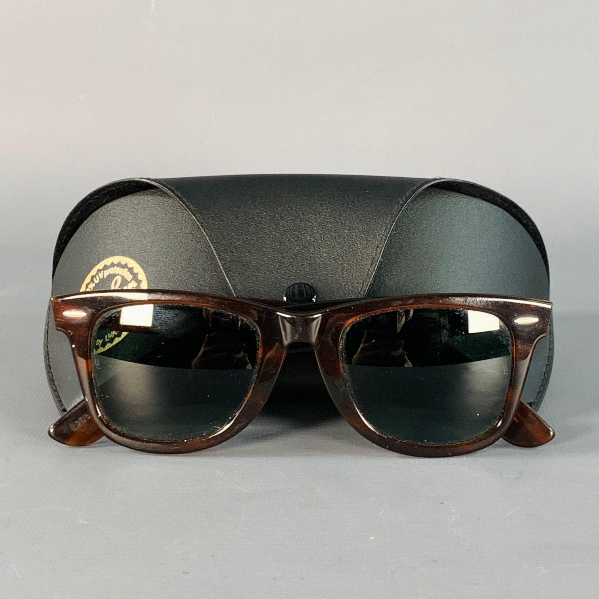 Gafas de sol Wayfarer Vintage de carey marrón RAY-BAN en venta 2