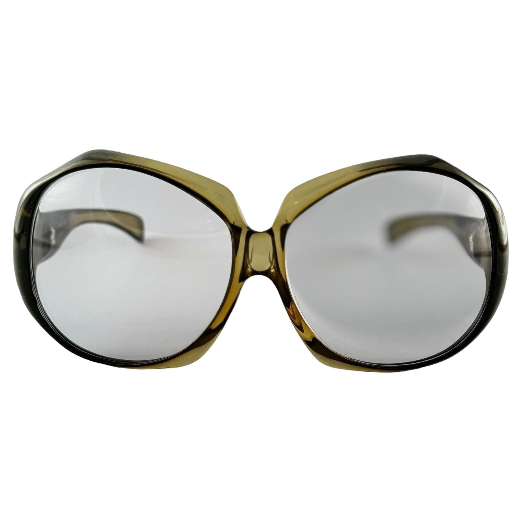 Ray Ban Vintage EVE Made by Optyl  Green  Lens Oversized Sunglasses USA For Sale
