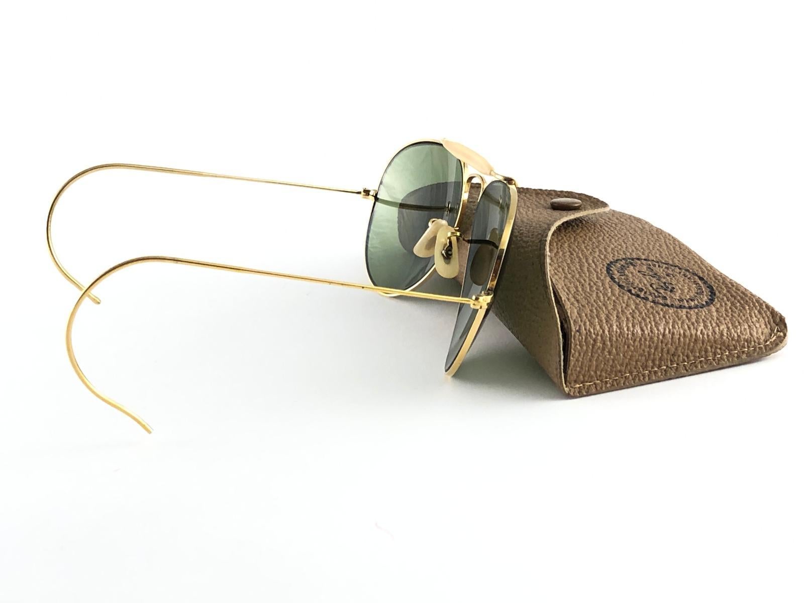 Ray Ban Vintage Outdoorsman 62Mm RB3 Grüne Brille B&L Sonnenbrille 1980 für Damen oder Herren