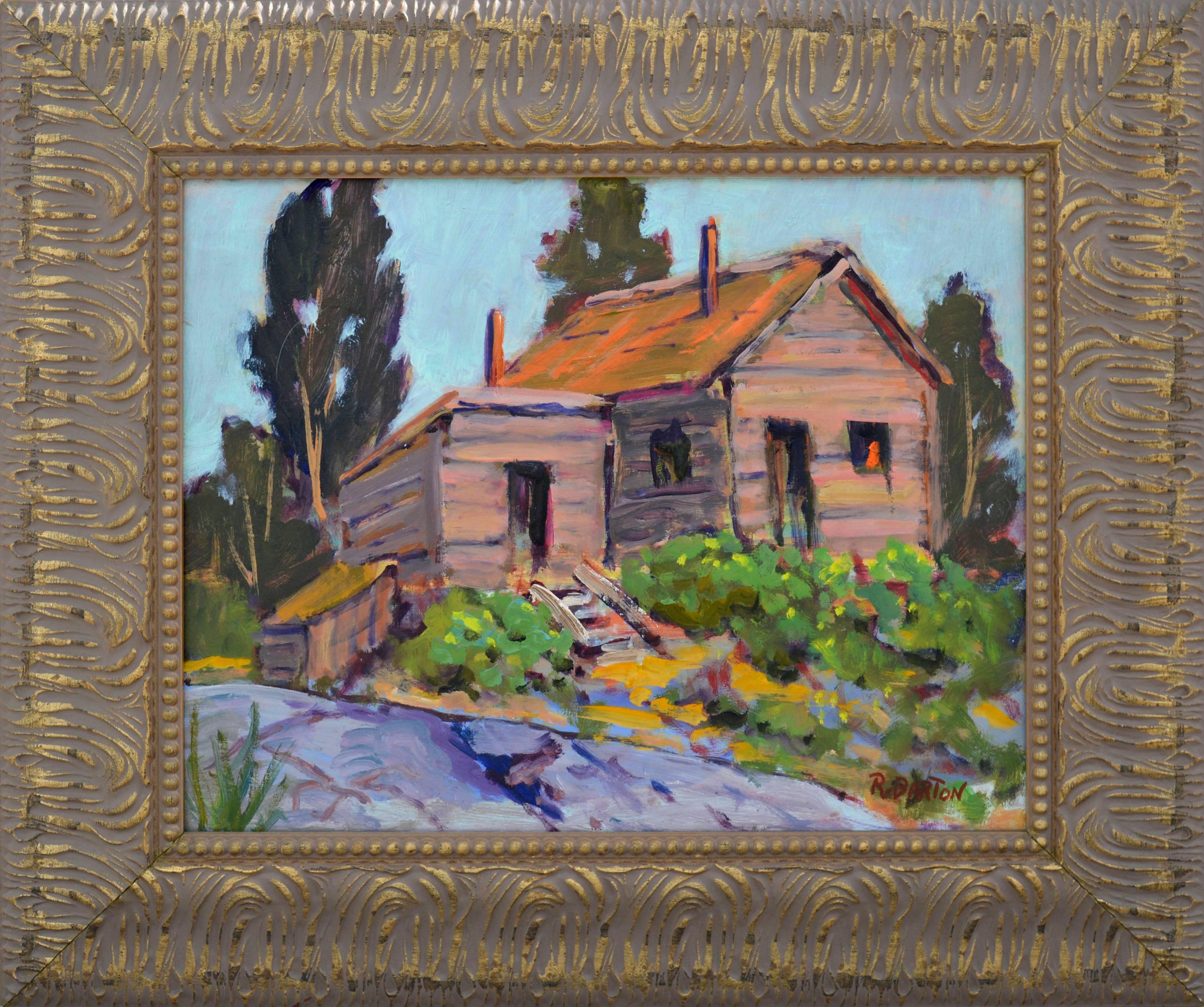 Ray Barton Landscape Painting - Carmel Valley Cabin, Original California Landscape in Oil