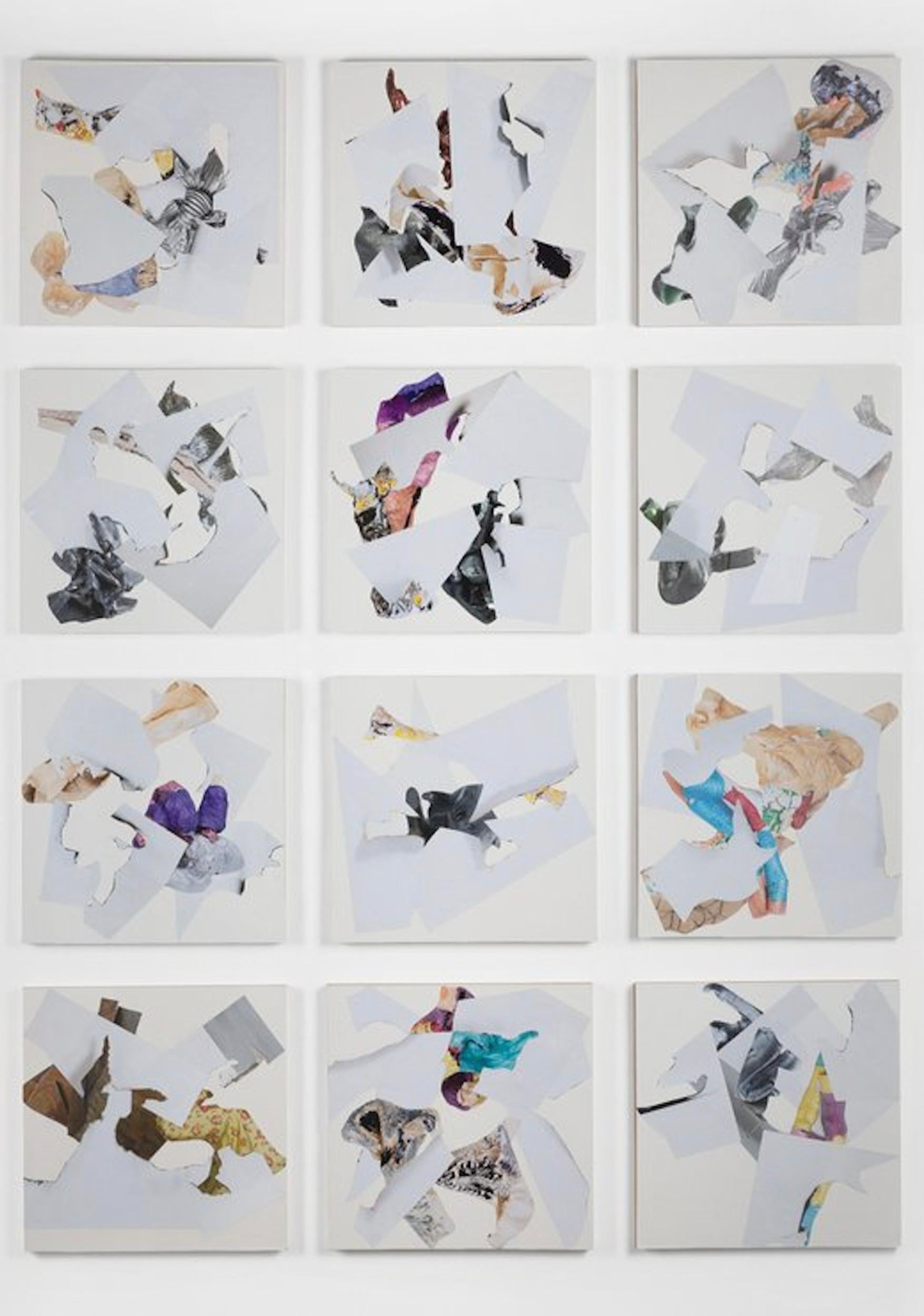 Installazione Such Small Hands (Collage montato su pannello quadrato in gruppi) - Painting di Ray Beldner