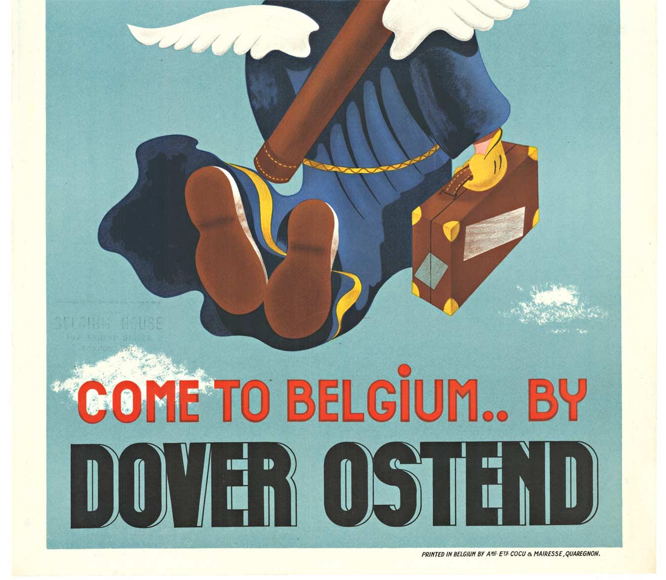 Affiche de voyage vintage Original Holiday Come to Belgium par Dover Ostend - Modernisme américain Print par Ray Ber