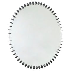 Wandspiegel „Ray Black L“ mit schwarz pulverbeschichtetem Metallrahmen von Deknudt Mirrors