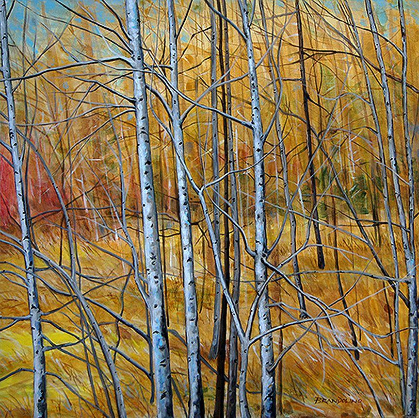 Alberi d'autunno, Pittura, Acrilico su tela - Painting di Ray Brandolino