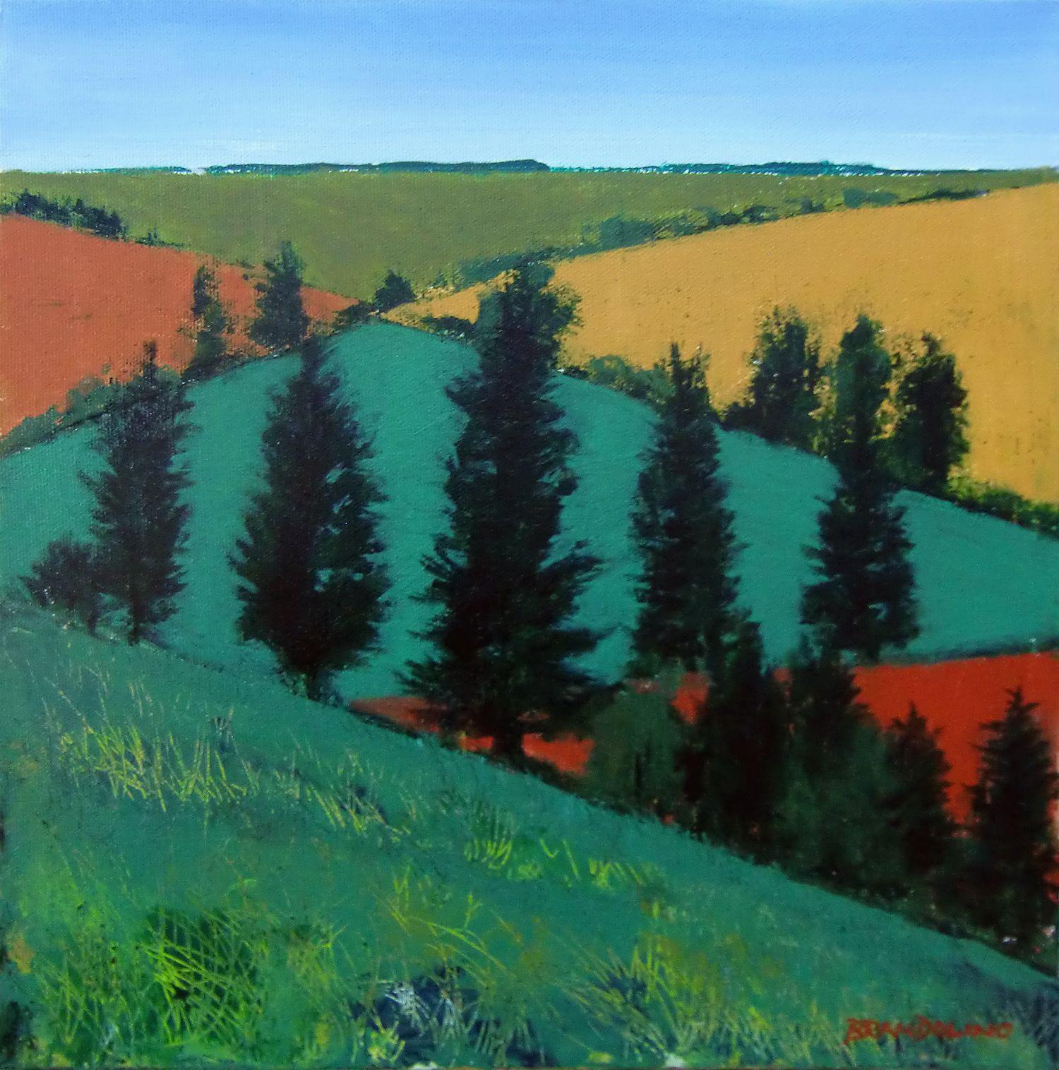 Ray Brandolino Landscape Painting - Crossing Land, Painting, Acrylic on Canvas