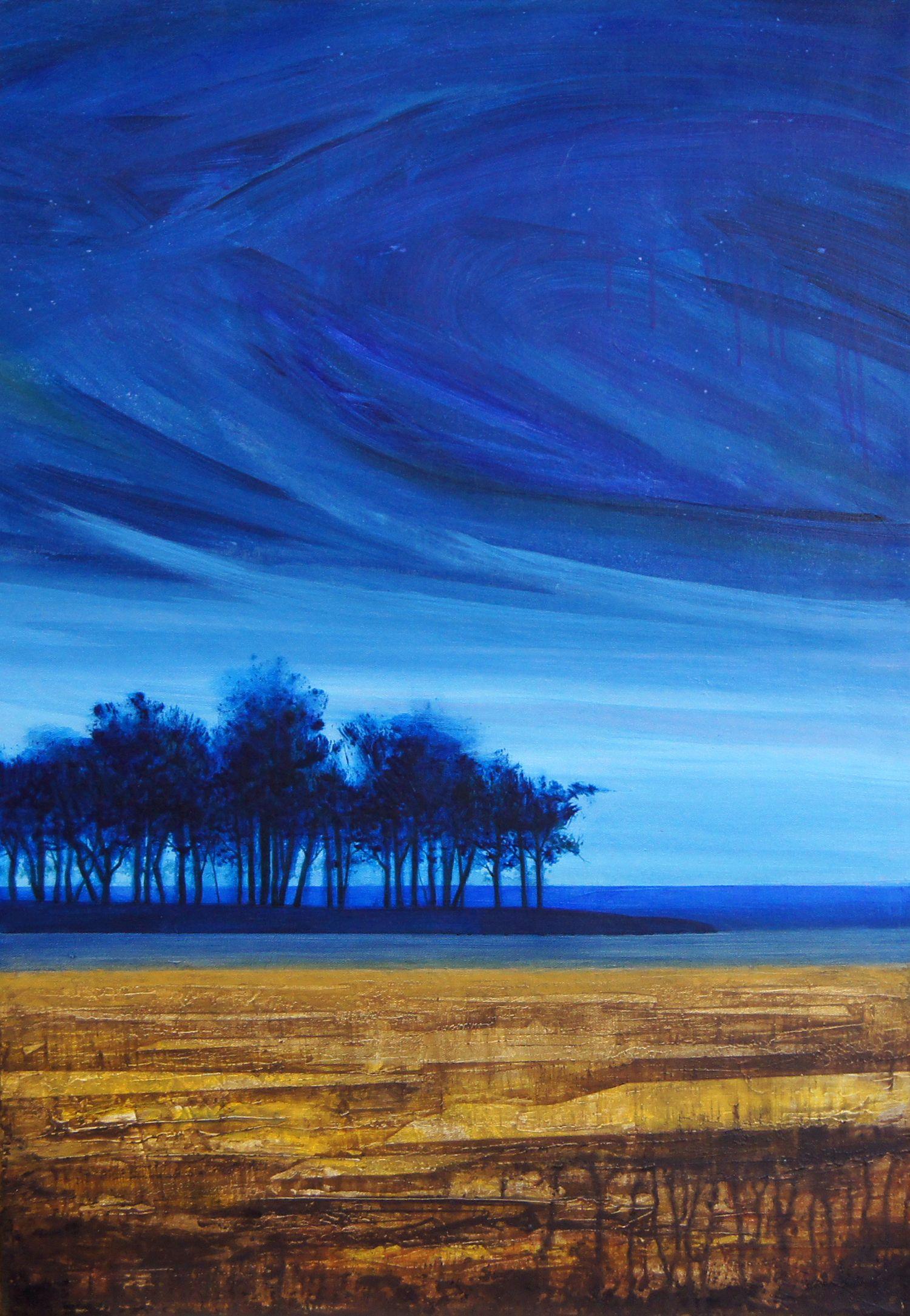 Bassa marea, Pittura, Acrilico su tela - Painting di Ray Brandolino