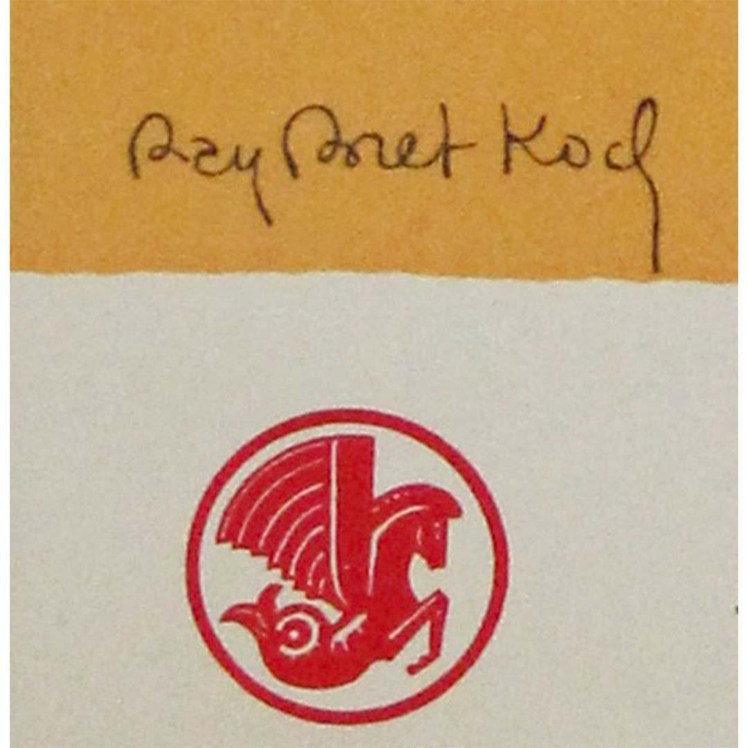 Cartel original de 1938 de Ray Bret-Koch Air France Europa a Extremo Oriente en venta 2