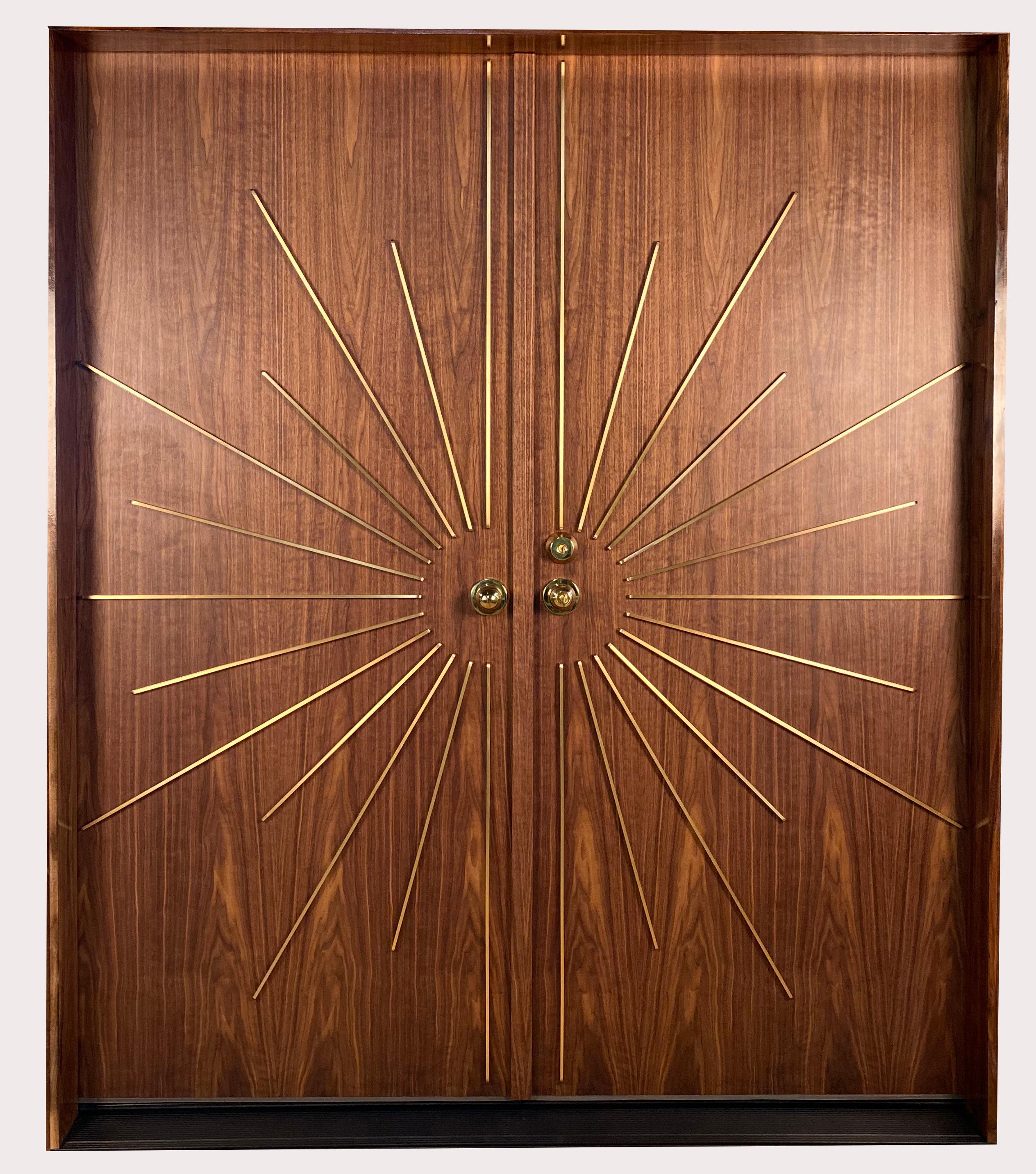 Ray Burst Single Entry Door with Radial Walnut 4