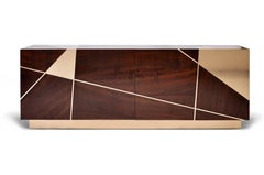 Ray Cabinet in Analine Dyed Claro Walnut and Bronze by Newell Design