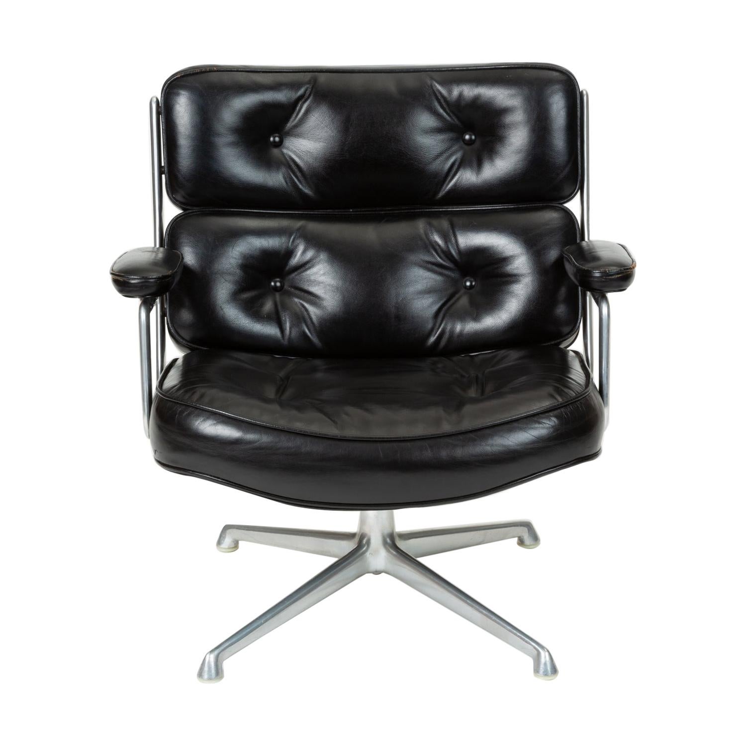 Ray and Charles Eames Time Life Lobby Chair in Black Leather