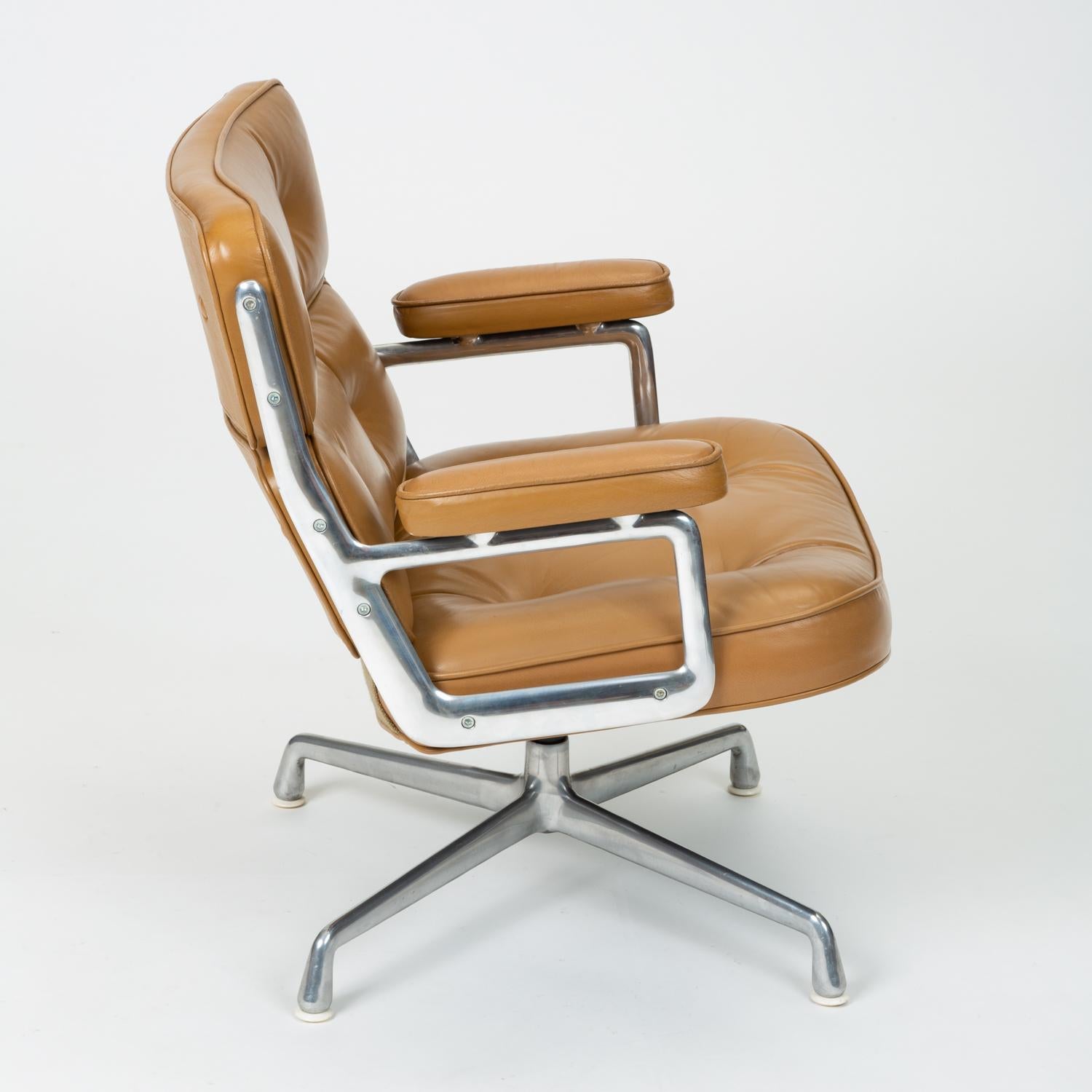 Ray + Charles Eames Time Life Lobby Chair in Camel Leather 3