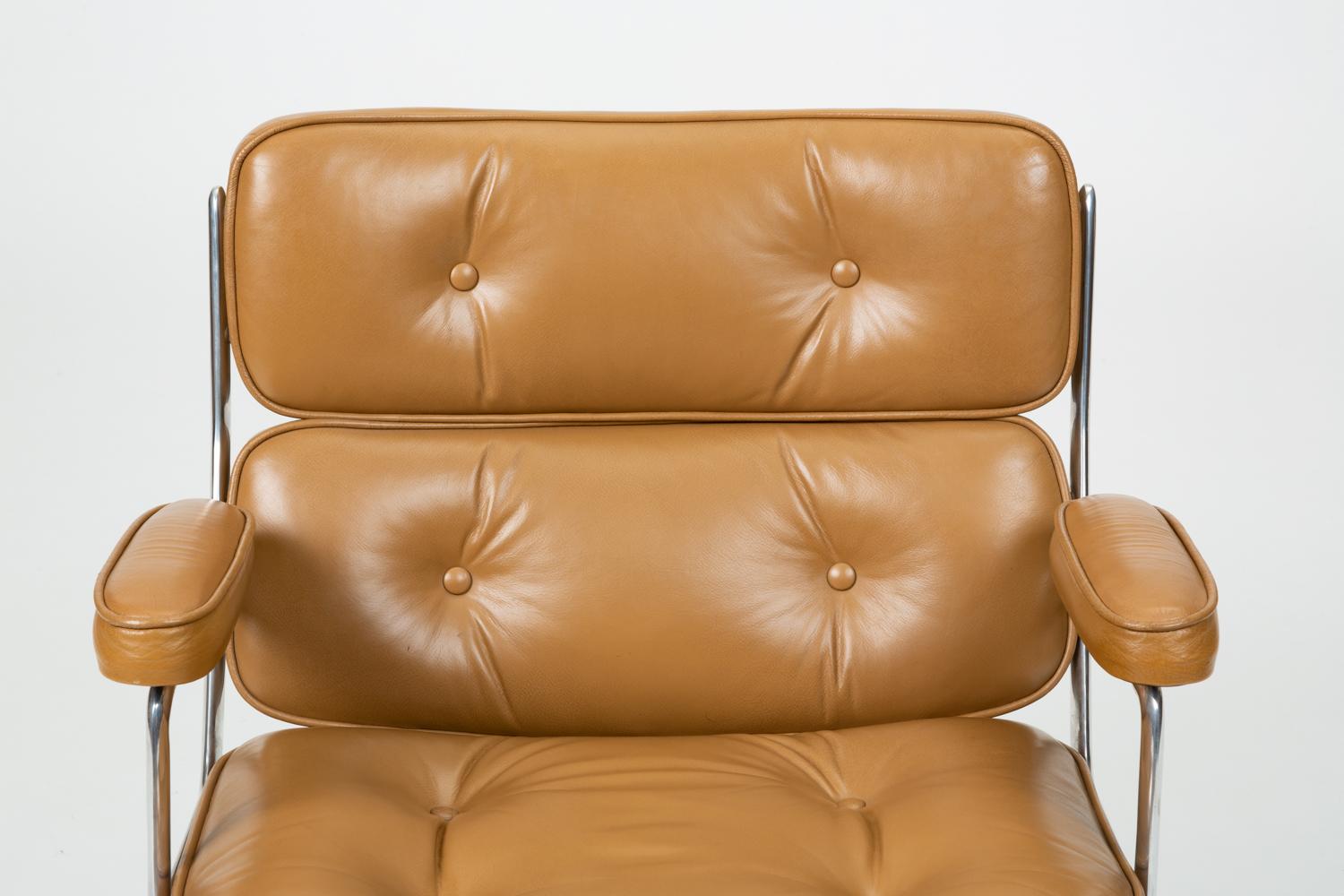 Ray + Charles Eames Time Life Lobby Chair in Camel Leather 6