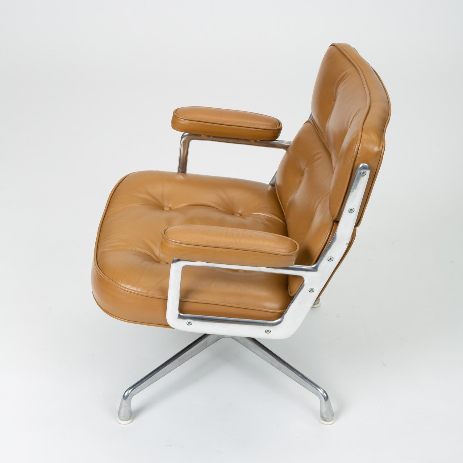 American Ray + Charles Eames Time Life Lobby Chair in Camel Leather